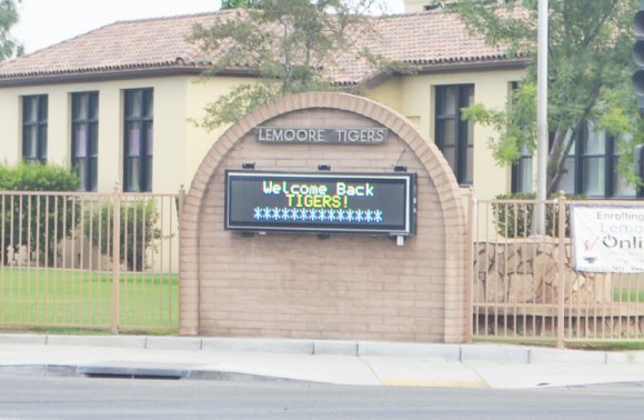Local school districts welcome students and teachers back to the classroom Lemoore High School had this message posted on Wednesday, welcoming students for the first day of high school.